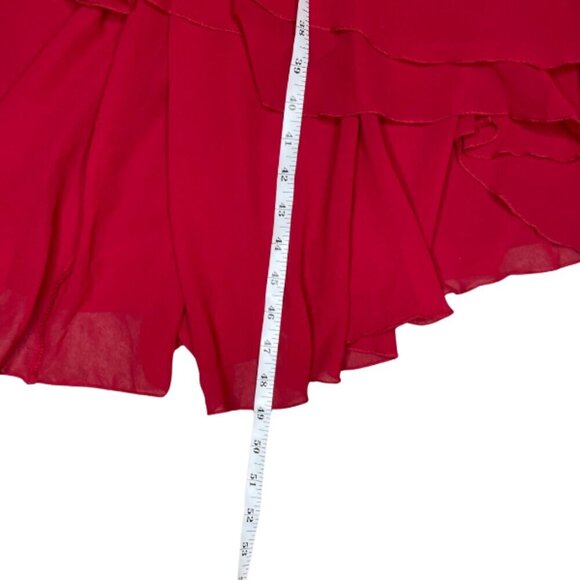 iEFiEL Burgundy Sleeveless Halter Neck High-Low Flare Evening Party Dress Sz 4 - Picture 10 of 11